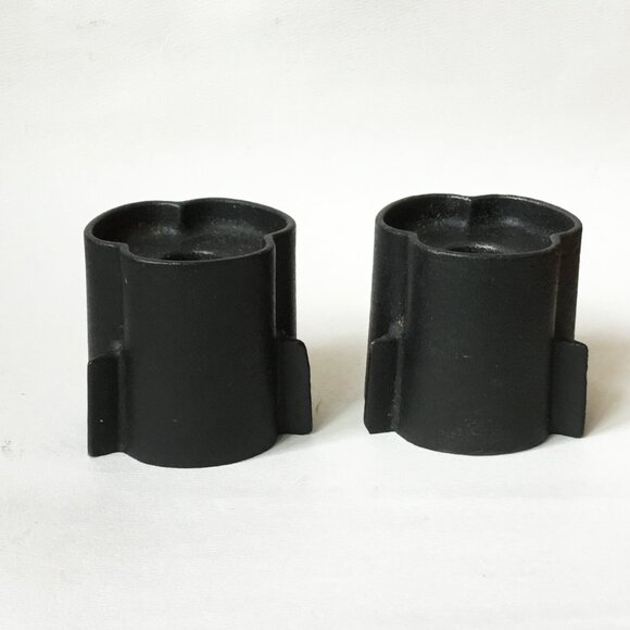 Vintage Dansk Black Cast Iron Candlesticks Set of 2 - Picture 1 of 11